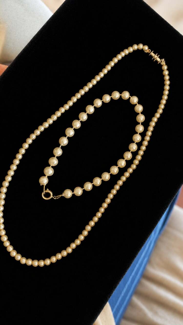 Vintage Cultured Pearl Choker and Bracelet Set with Twist Barrel Clasp